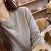 Women's Soft Knit Long Sleeve Wool Sweater - Early Autumn Round Neck Pullover