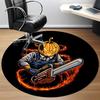 1pc PumpkinChainsaw, HalloweenArt Office Round Area Rug, Under Office Chairs Bedroom Living Room Home Decor, Room Deco, Available in Various Sizes