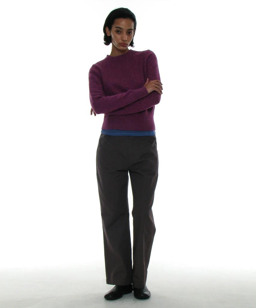 PARTIMENTO WOMEN Double Waist Chino Pants_Charcoal