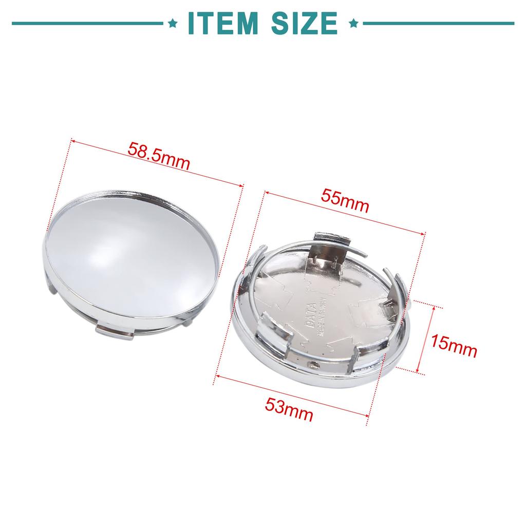 ACROPIX Колпаки на центр ступицы колеса Диаметр 58,5 мм 5 выступов Автомобильное колесо Шина Крышка центра ступицы Серебристый тон 4 шт.