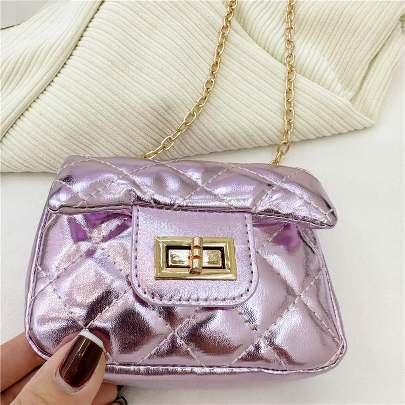 Children Fashion Pu Shoulder Bag With Embroidery And Quilted Design For Girls