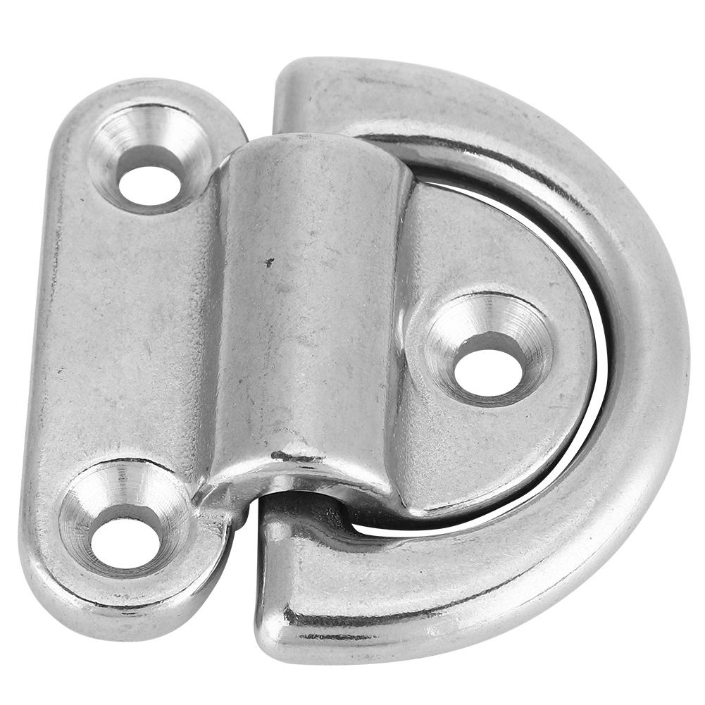 316 Stainless Steel Boat Folding Pad Eye Lashing D Ring Tie Down Cleat (4 Pcs 8mm)