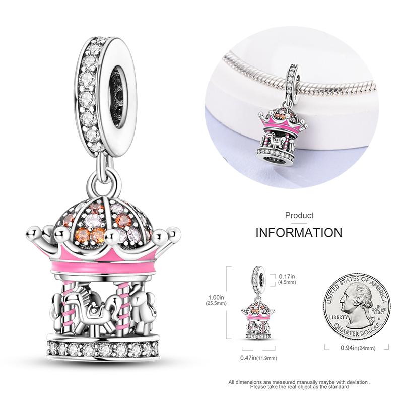 New Copper Bow Star Love Pink Series Charm Beads Suitable For 3Mm Original Bracelet Diy Fashion Jewelry Gift