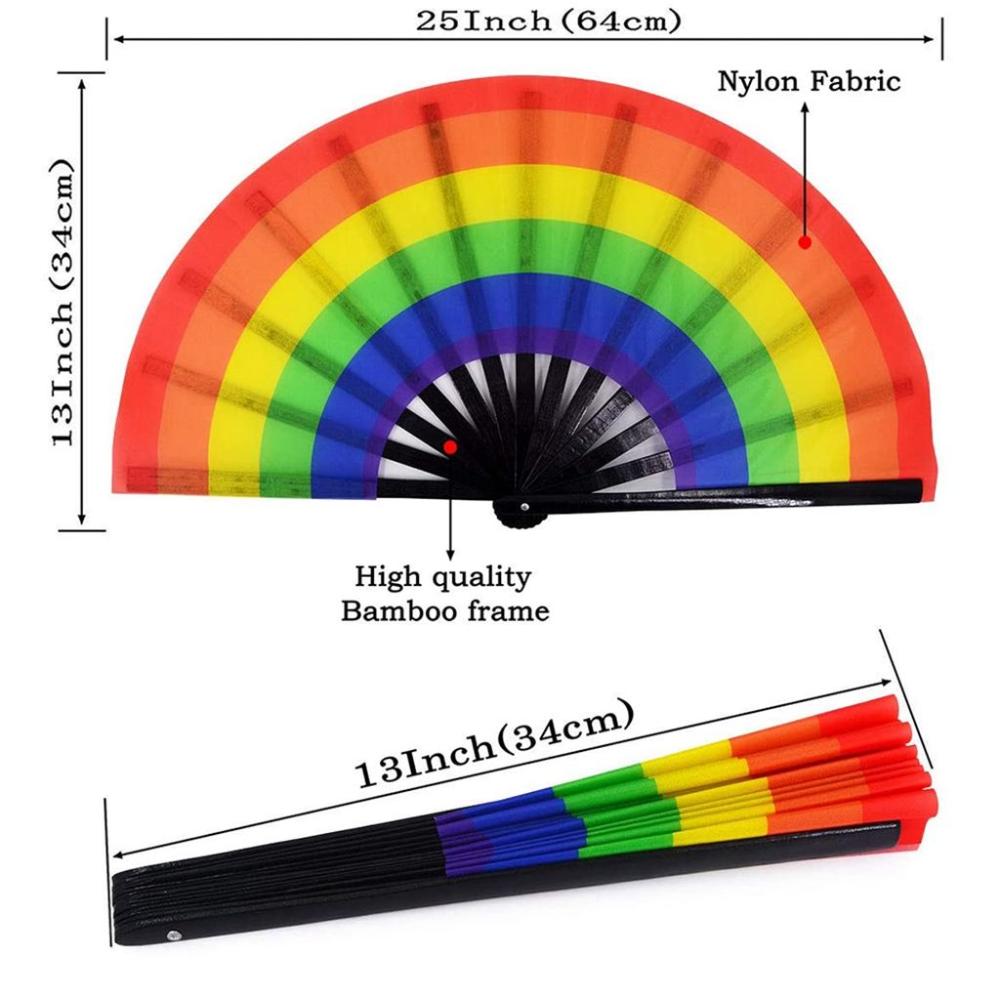 1 pcs Cloth Large Bamboo Wood Gift Summer Supplies Folding Hand Fan Festival Decor Dancing Fan