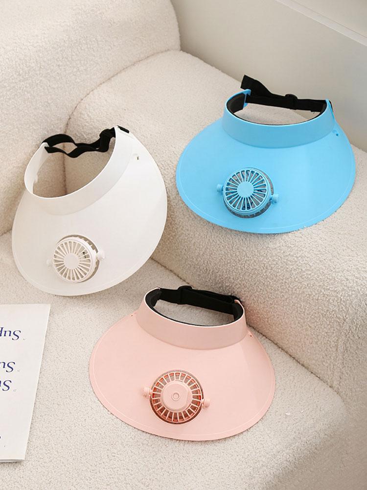 Empty Top Cap with Fan Three Temp Settings Breathable Cooling Fan Hat Beach Hat for Sun Protection and Outdoor
