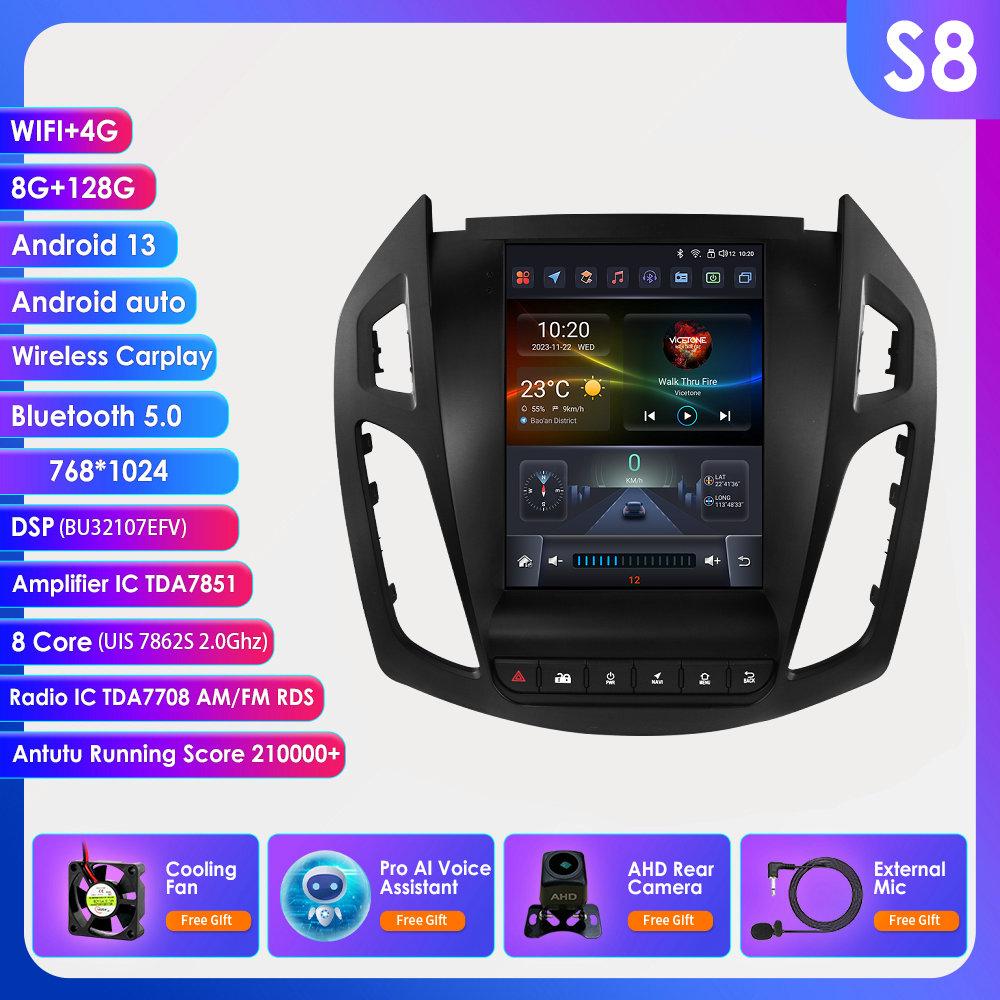 9.7'' Android 13 Car Radio For FORD Transit / Tourneo Connect 2013-2018 Car Multimedia Video 4G 2din wireless Carplay 360Camera