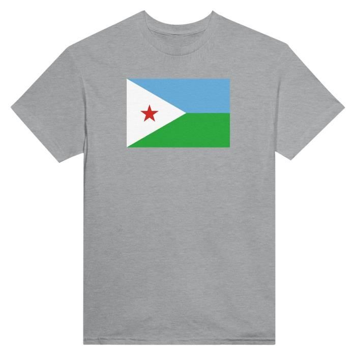 Футболка - PIXELFORMA - Drapeau de Djibouti - 100% хлопок - Manches Courtes - Col classique