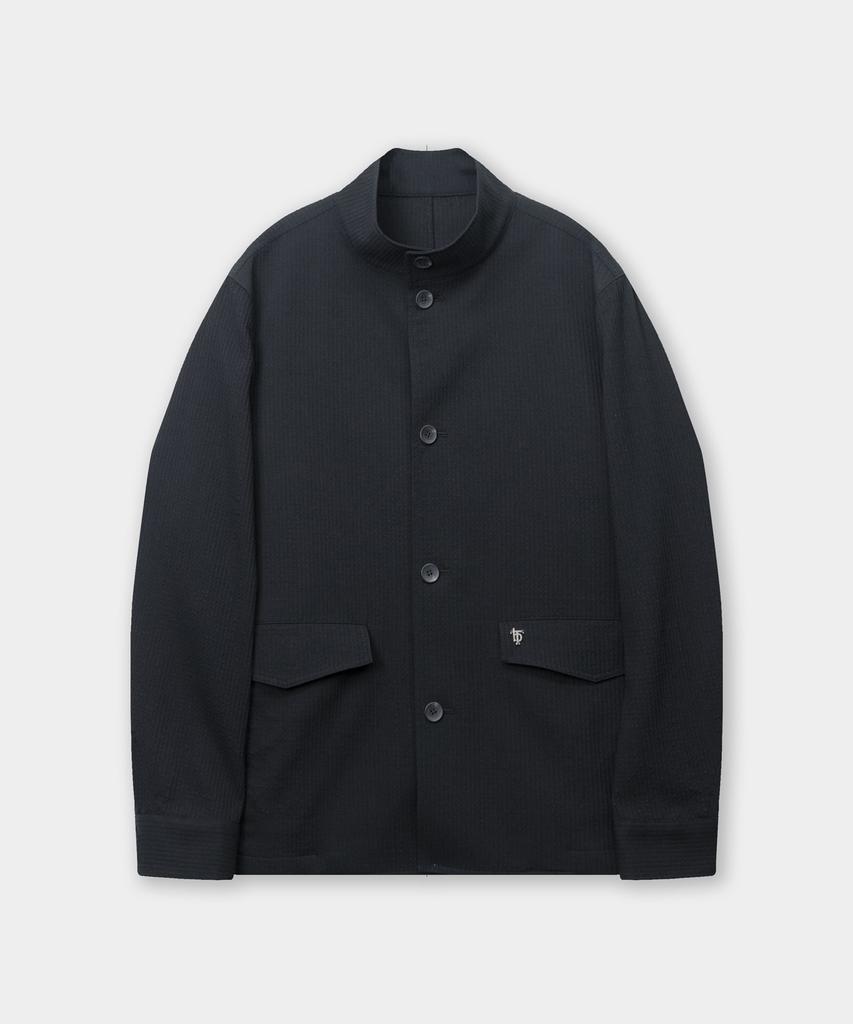 Birbante Slick Stand Collar Jacket - Black
