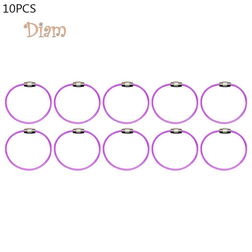 GQ 5/10Pcs Durable Steel Wire Rope Ring Connector Keychain Key Holder Hanging Cable