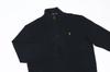 Polo Ralph Lauren Pullover Sweatshirt with Leather Pullover and Embroidered Size Black Men's Half-Zip Pony, XL, (Product Code 0102999)