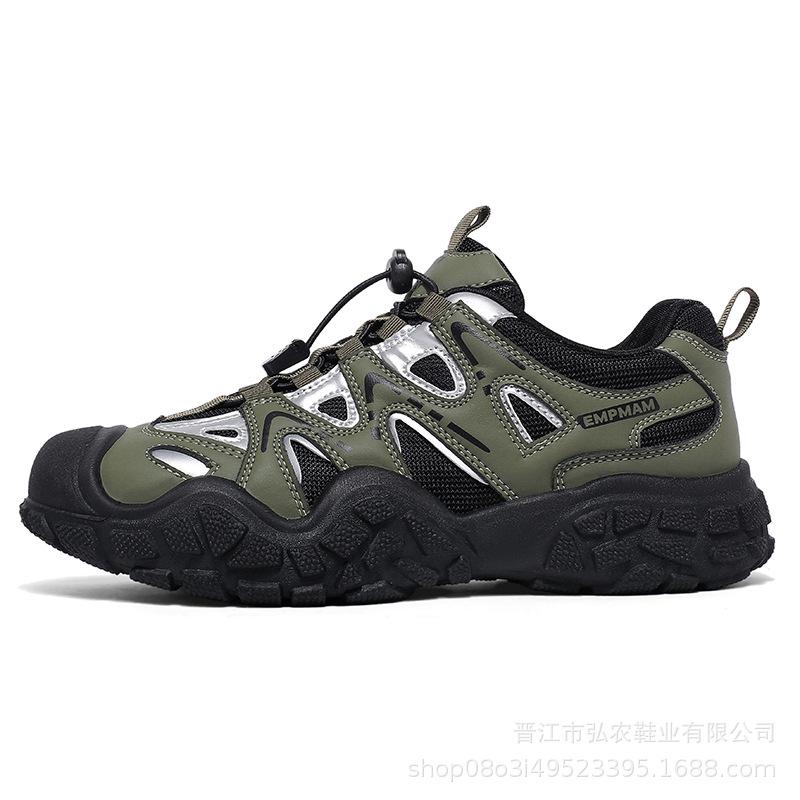 Low-top soft-soled cushioning sneakers Outdoor non-slip and wear-resistant mountaineering shoes Lace-free hiking off-road shoes