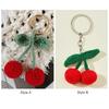 Sweet Cute Knitted Keyring Fruit Crochet Keyring Creative Cherry Keychain  DIY Jewelry