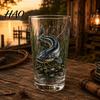 Glass Water Cup Fishing Pint Cup, Realistic Jumping Fish Pattern Design, Thickened Personalized Presents Creative for Outdoor Camping And Cabin Decor