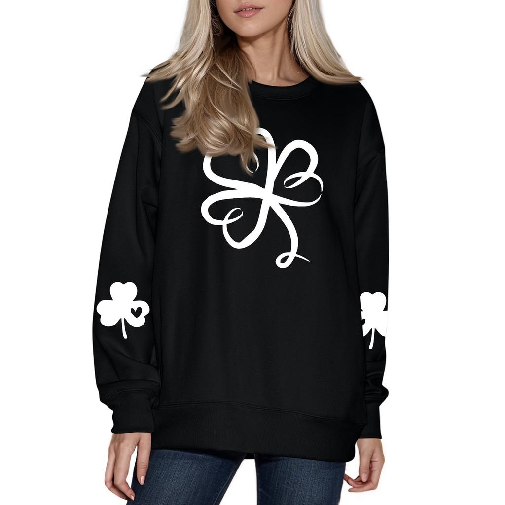 Женская модная повседневная толстовка с длинным рукавом и круглым вырезом