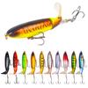3 Pcs 10cm Fishing Bait Topwater Fishing Lure Whopper Popper Artificial Bait Hard Plopper Soft Rotating Tail Fishing Tackle Biomimetic Fishing Bait