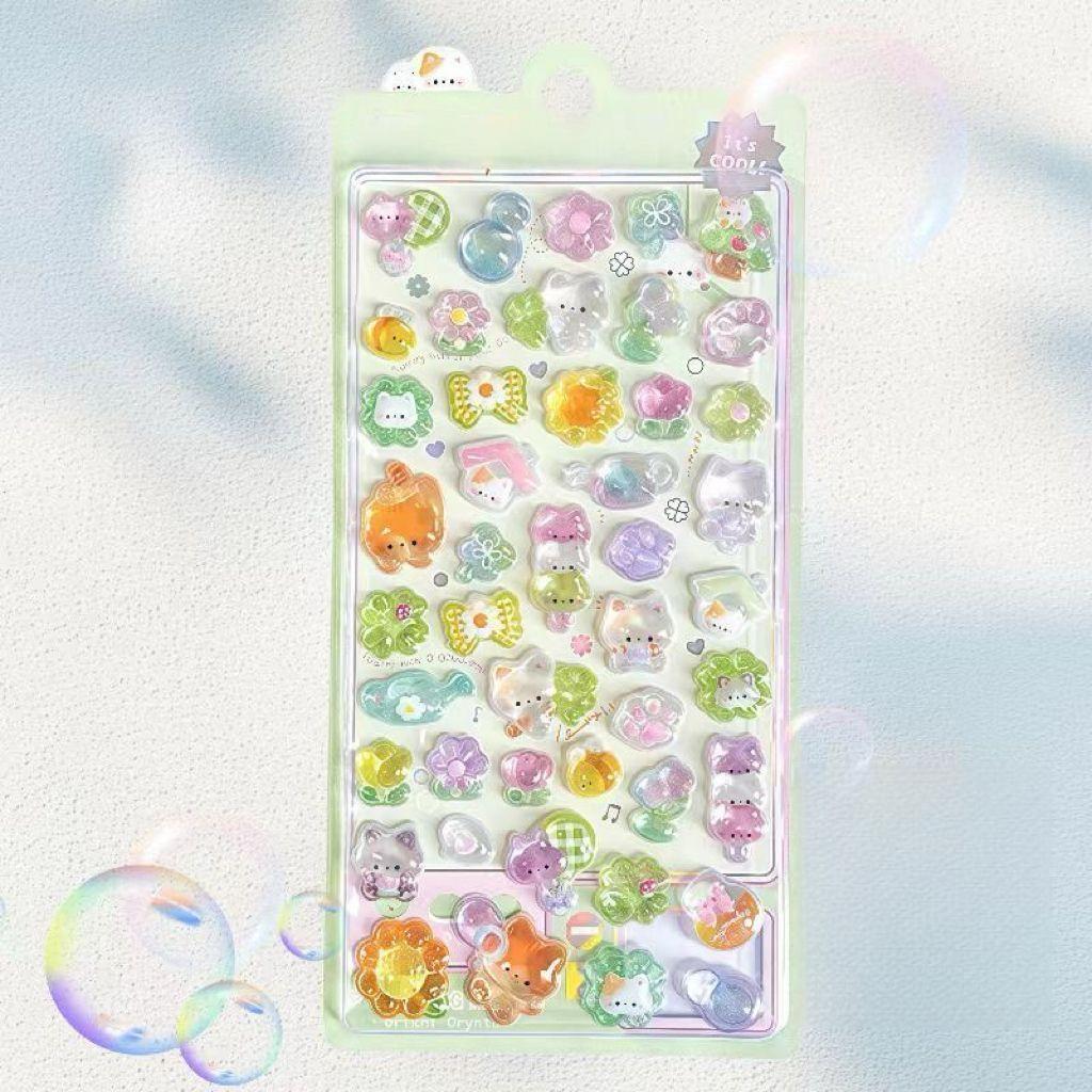 Мультяшные 3D Наклейки со Стразами, Самоклеящиеся Милые Животные Рельефные Наклейки для Скрапбукинга, Поделок DIY, Офиса и Школы