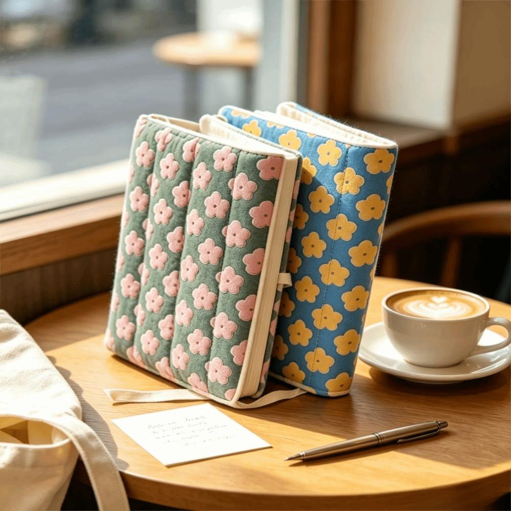 Floral Design Fabric Book Jacket Reusable Fabric Book Sleeve Fabric Notebook Protector Summer