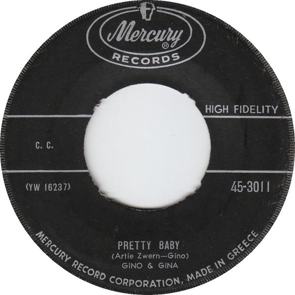 7-дюймовая пластинка GINO GINA Pretty Baby Rainin Rainin 453011 Mercury Греция Рок Б/у