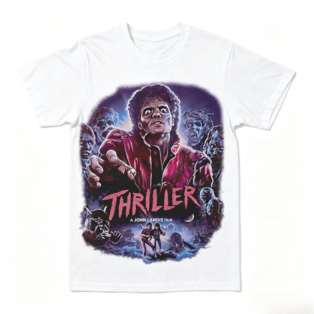 Michael Jackson Thriller Tshirt Retro Streetwear Hip Hop Black Unisexs Clothing Unisex Clothing Tee 2026 Summer New T Shirt