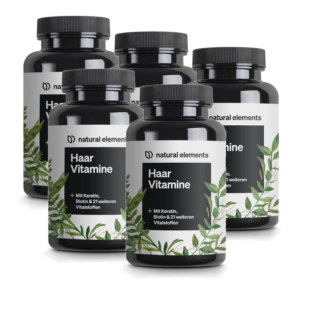 Natural Elements Hair Vitamins Keratin Biotin Selenium Zinc Capsules 5 pcs 180 Tablets