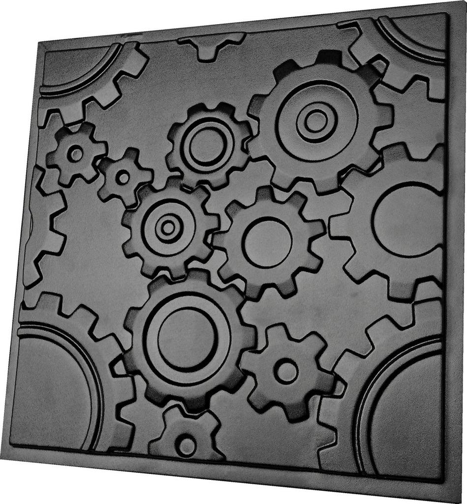 3D стеновая панель Форма для гипсовой, гипсовой или бетонной плитки для декоративных стеновых панелей "Механика"