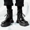 Мода 2024 Ботинки Мужские Модные Черные Мужские Рабочие Ботинки Дышащая Обувь Мужские Удобные Ботинки Шнуровка Мужская Обувь Высокие Кроссовки Обувь