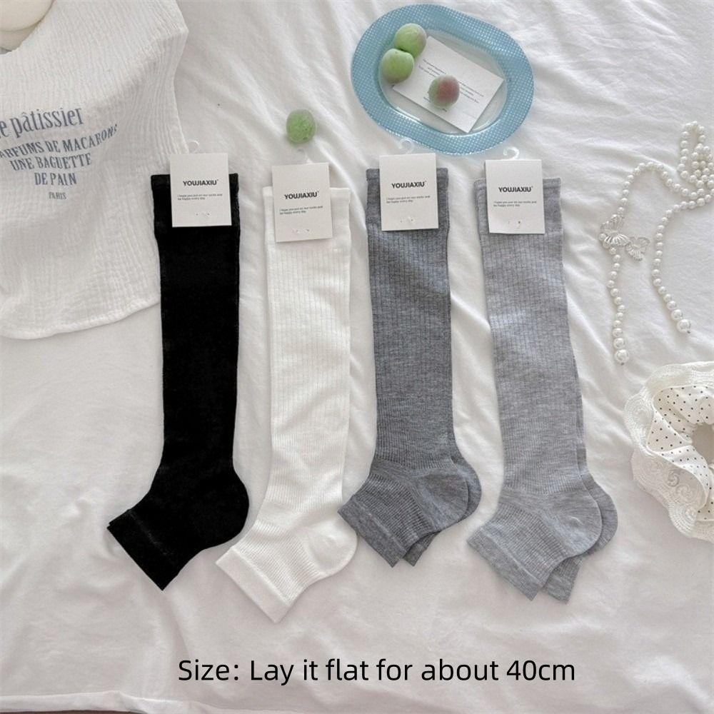 Breathable JK Style Socks Solid Color Ice Silk Socks New Mid-tube Stocking Sweet Girls