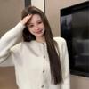 Korean outer wear foreign style long-sleeved sweater women's autumn new lazy style short loose knitted cardigan top