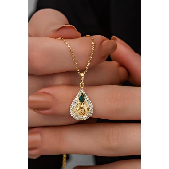 Ожерелье из стерлингового серебра 925 пробы с золотым османом и тугрой