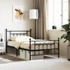 VidaXL Metal Bed Frames with Headboard-Footboard Black 107x203 Cm 353551