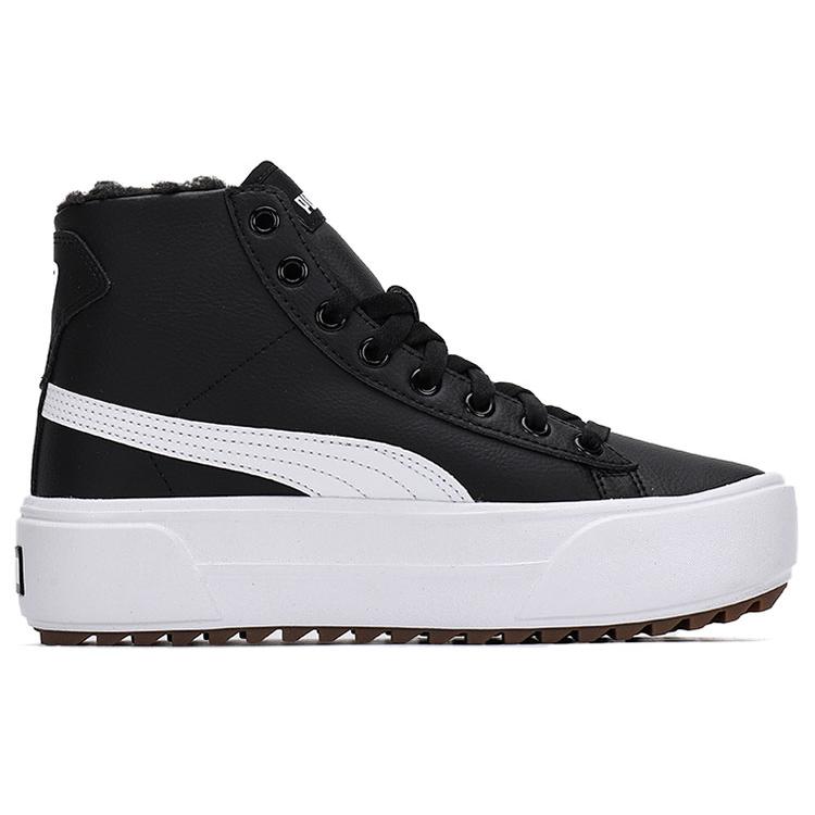Puma Womens Kaia Mid 'Fur - Black' (women's sizes) Black / White Skateboard Shoes 385341 01
