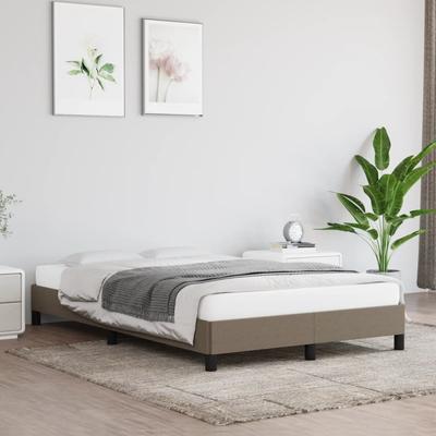 vidaXL Bettgestell Ohne Matratze Taupe 120x190 Cm Stoff