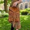 Hand Made Real Leather Back Pack, Messenger Bag, Rustic Tan Leather Satchel, Four Pocket Back Pack
