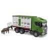 Animal Transport Truck - BRUDER - Scania Super 560R - Extendable Ramp - Beef Included