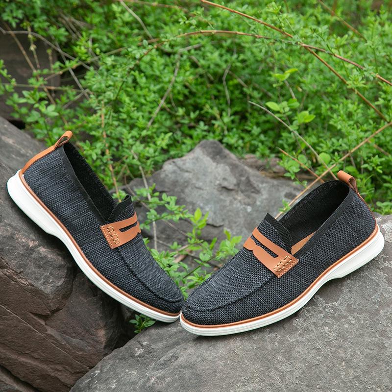 2024 Мужские повседневные туфли-лоферы без застежек, деловые легкие туфли, европейский размер 45