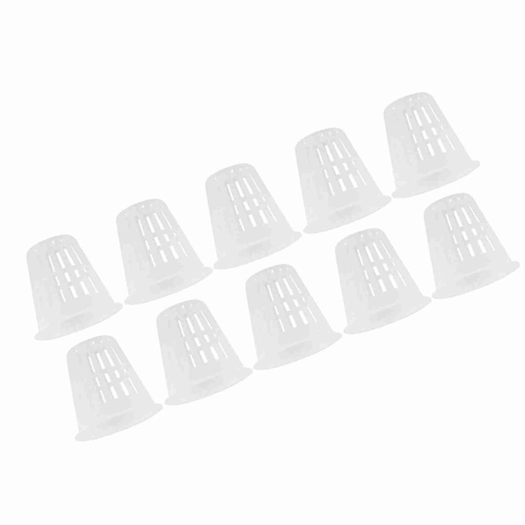 10pcs/Set Durable Safe Plastic Hydroponic Basket Cup for Garden Balcony Planting(White)