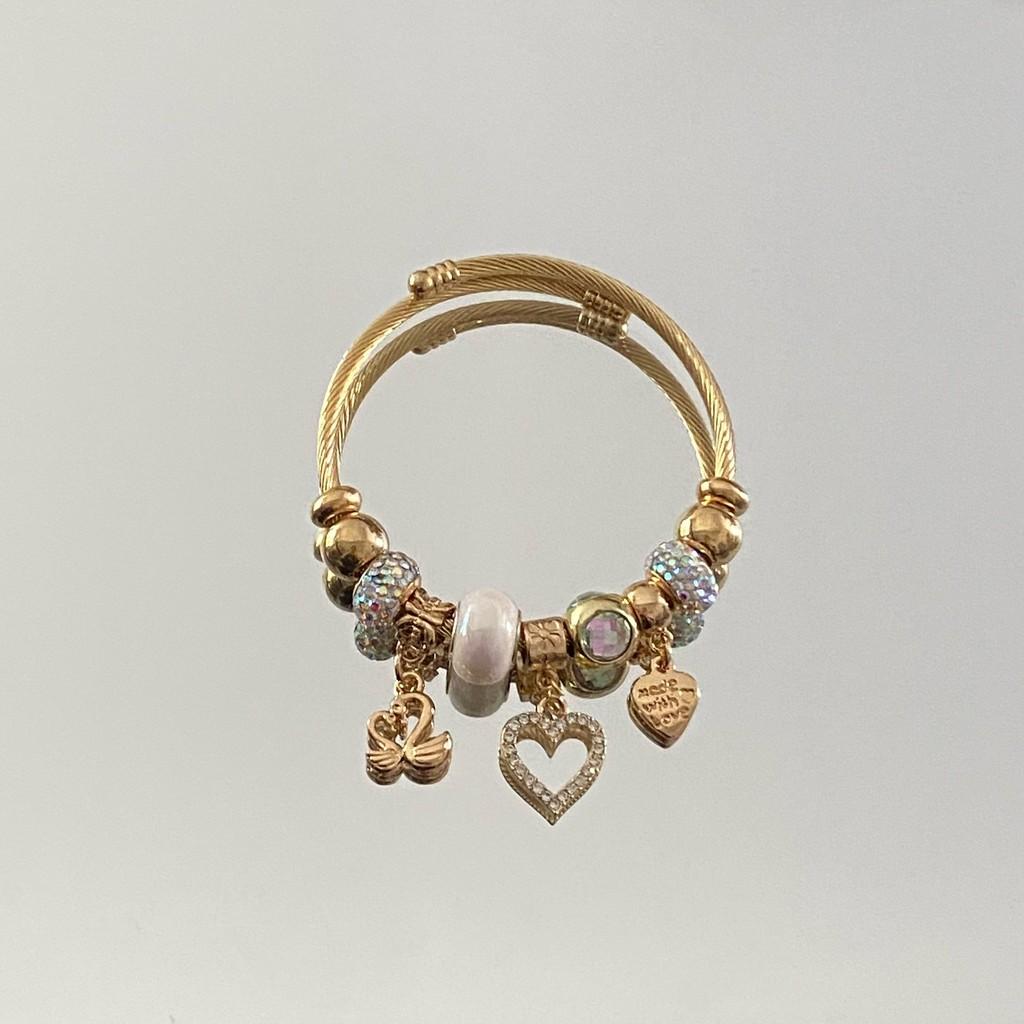 Fashion Heart Charm Bracelet With Adjustable Waterfall Style For Giftgiving