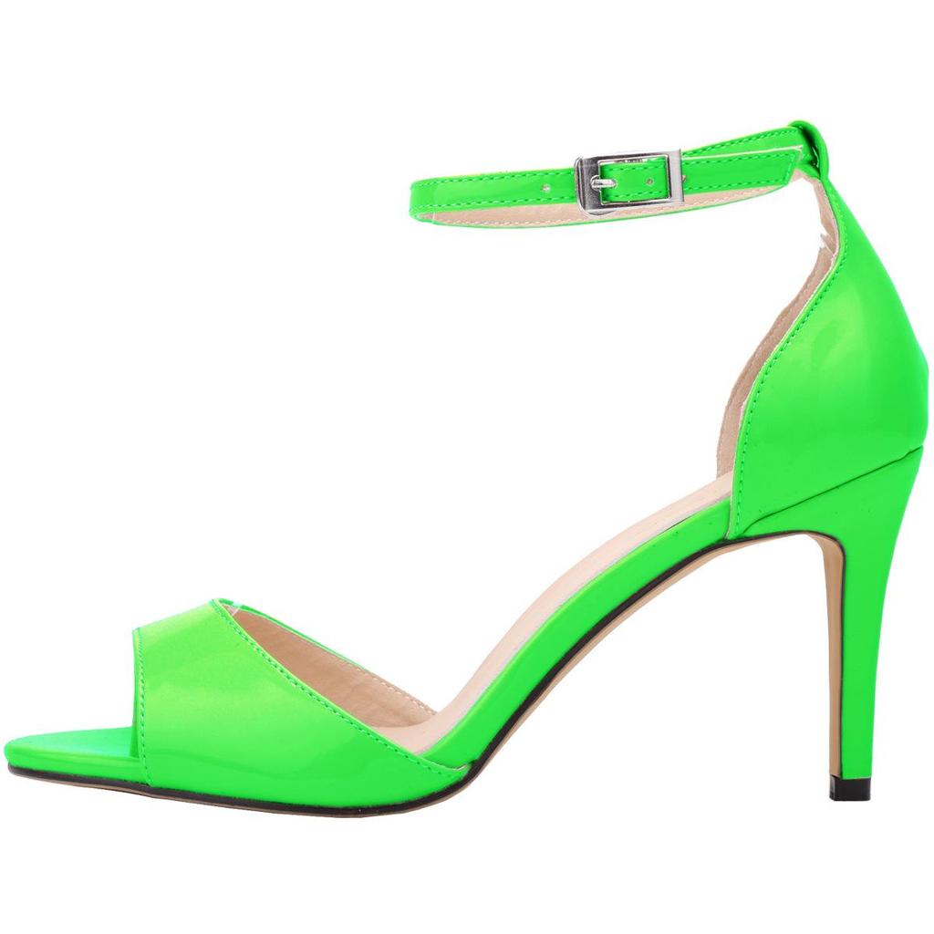 8 см тонкие высокие каблуки сандалии из лакированной кожи ремешок на щиколотке летние сексуальные вечерние свадебные женские туфли-лодочки обувь