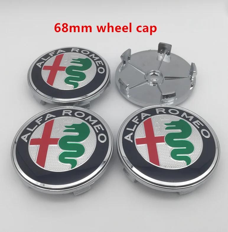 4pcs 56mm 60mm 68mm For Alfa Romeo 147 156 159 Car emblem Wheel hub Center Cap Badge covers sticker Decals Styling zq8