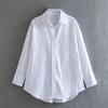 Spring Autumn Women's Striped Collar Shirts Long Sleeve Button-up Loose Female Blouses Tops