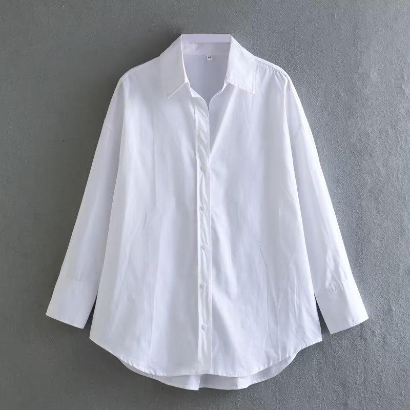 Spring Autumn Women's Striped Collar Shirts Long Sleeve Button-up Loose Female Blouses Tops