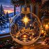 Transparent Christmas Ball Ornament Lightweight Durable Clear Sphere Bauble 2D Flat Pattern Compact Holiday Tree Decor