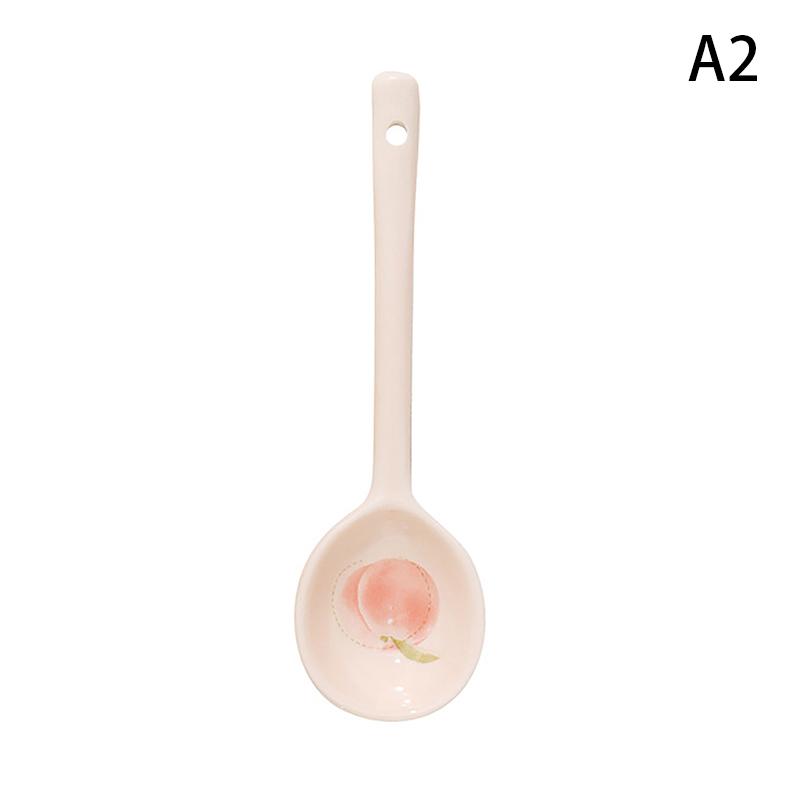 Керамическая ложка для супа, ложка для круп, милая бытовая посуда, расписанная кофейная ложка, ложка для варенья, подарочная ложка для десерта, кухонная утварь