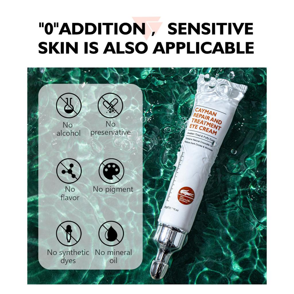 Антивозрастной крем для глаз Крем для глаз с протеинами кайманового шелка от морщин, тонких линий, темных кругов, отечности и мешков, 20 г