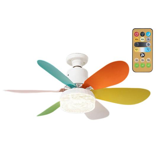 Потолочный вентилятор с бесщеточным двигателем, пульт дистанционного управления, регулировка яркости, энергосбережение, тихая работа, небольшой электрический потолочный светильник с вентилятором