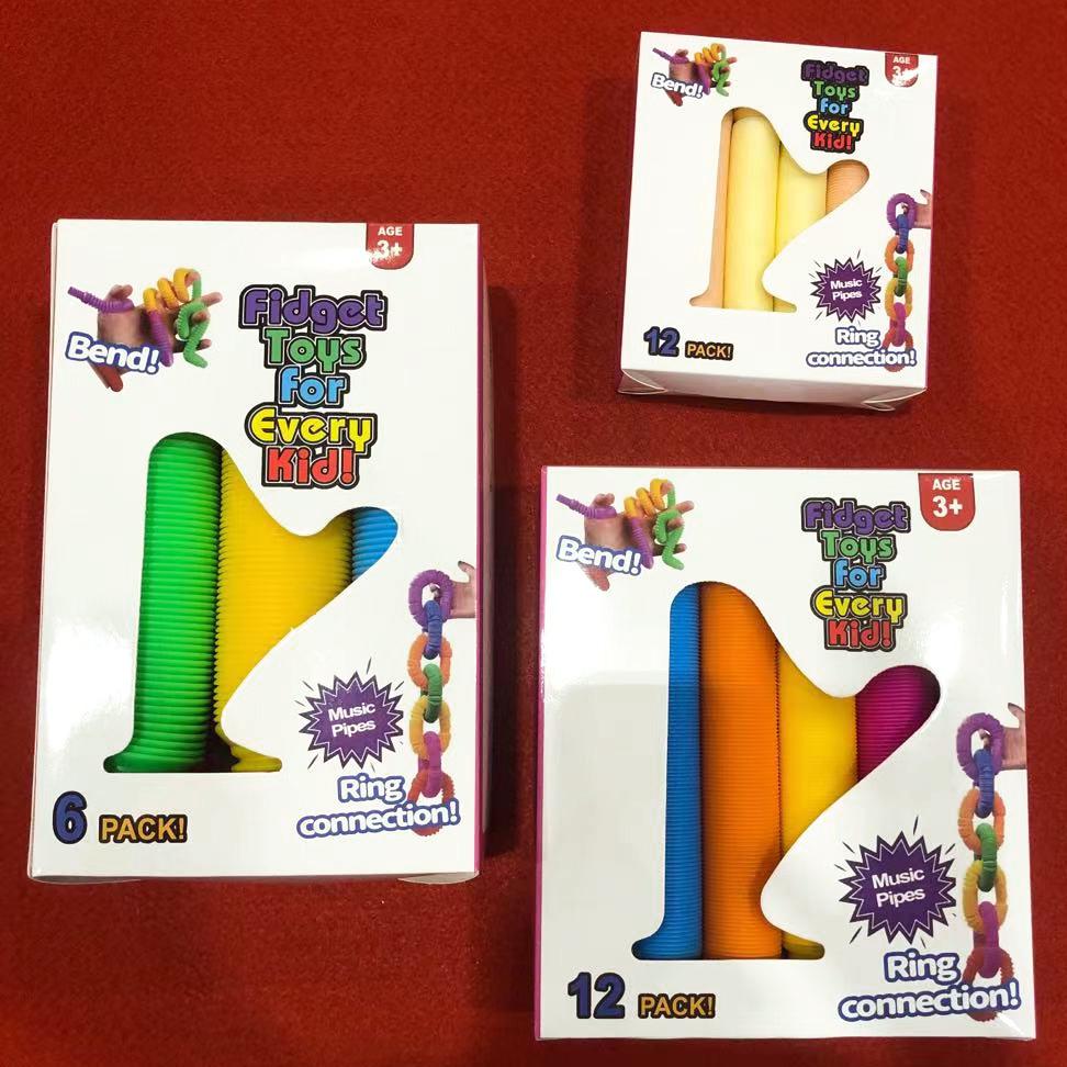 Трансграничный Poptube Гофрированный DIY Телескопический Набор Игрушек