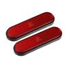 2pcs Front Lower Fork Reflector Sticker Rear Saddlebag Side Visibility Reflector Stripe Kit Universal Oval Red