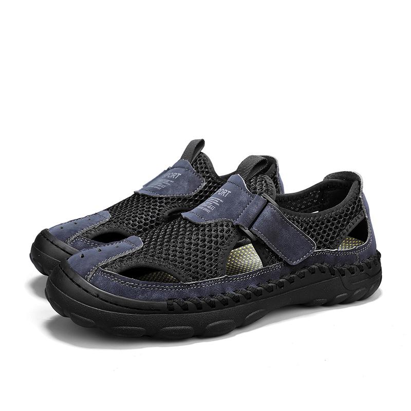 Outdoor Trendy Sandals Summer Mesh Hollow Casual High Quality Handmade Breathable Casual Shoes Summer Thick Bottom Men's Large