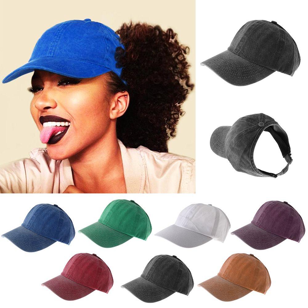 Half-Empty Top Adjustable Messy Bun Ponytail Cap Women's Baseball Cap Hip Hop Caps Sun Visor Hat