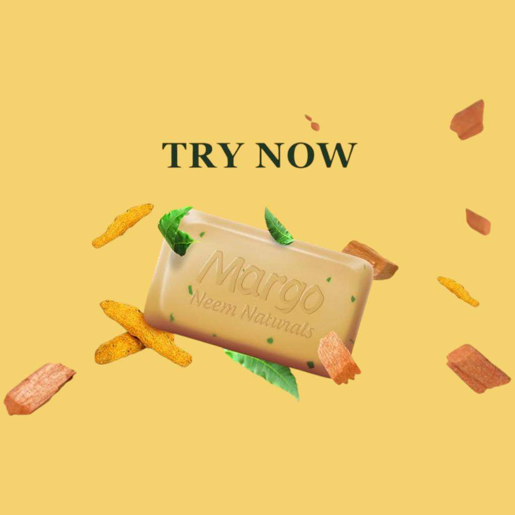Margo Neem Naturals Soap With Sandalwood & Turmeric For Clear Smooth Skin 100gm X 5N Gentle Cleanser For Radiant Glow